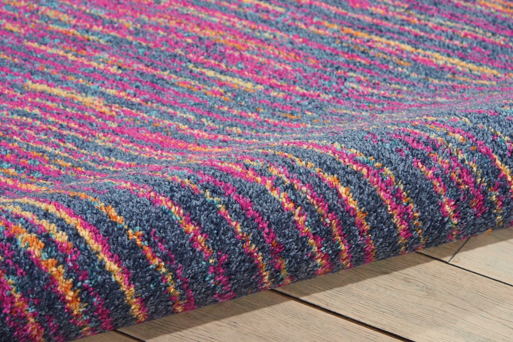 7' X 10' Rainbow Abstract Striations Area Rug