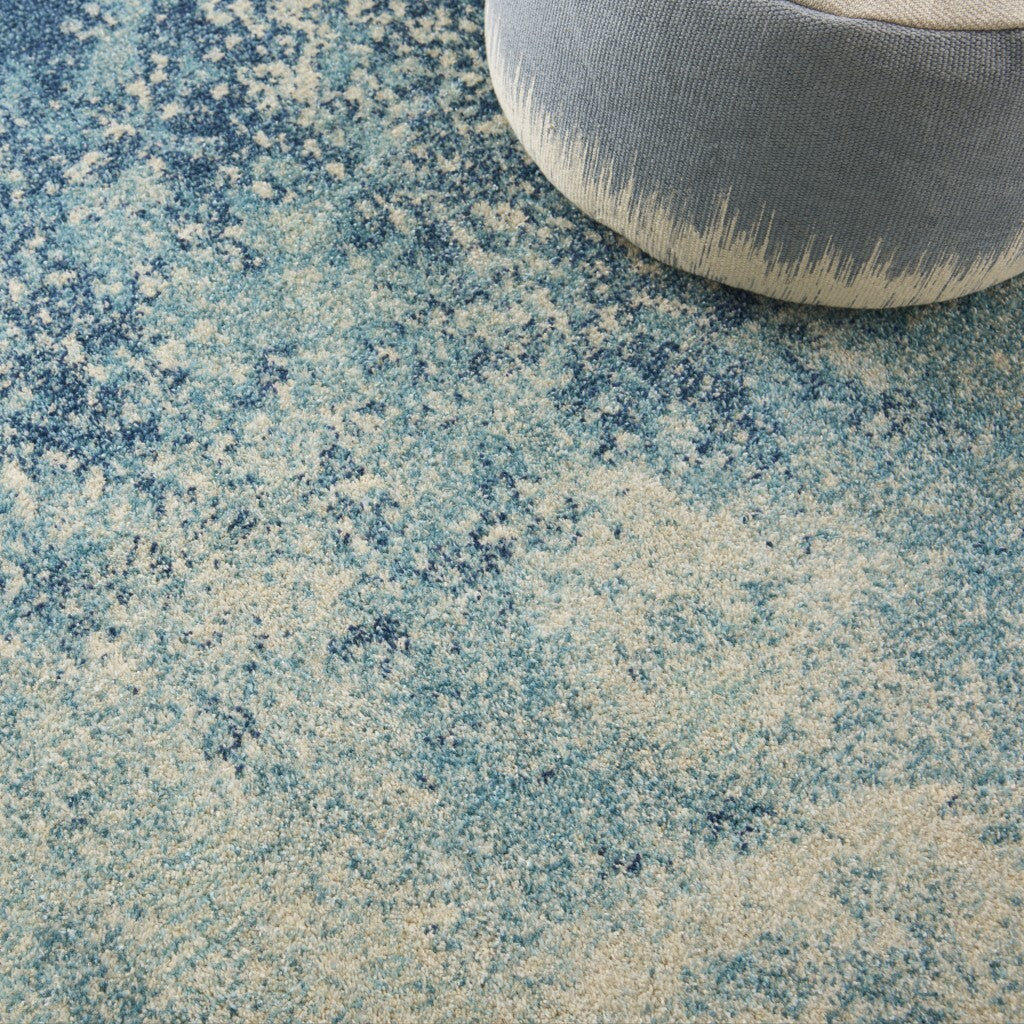 4' X 6' Light Blue And Ivory Abstract Sky Area Rug