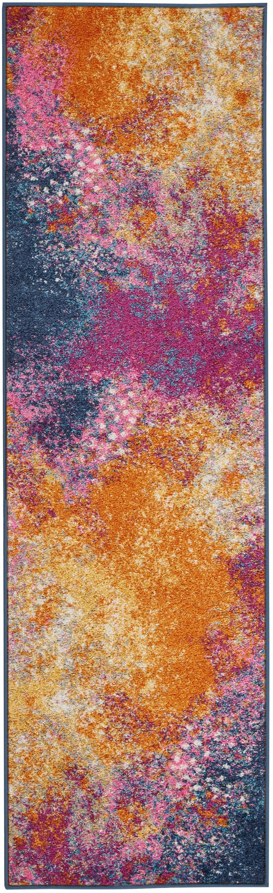 2' X 10' Abstract Brights Sunburst Runner Rug