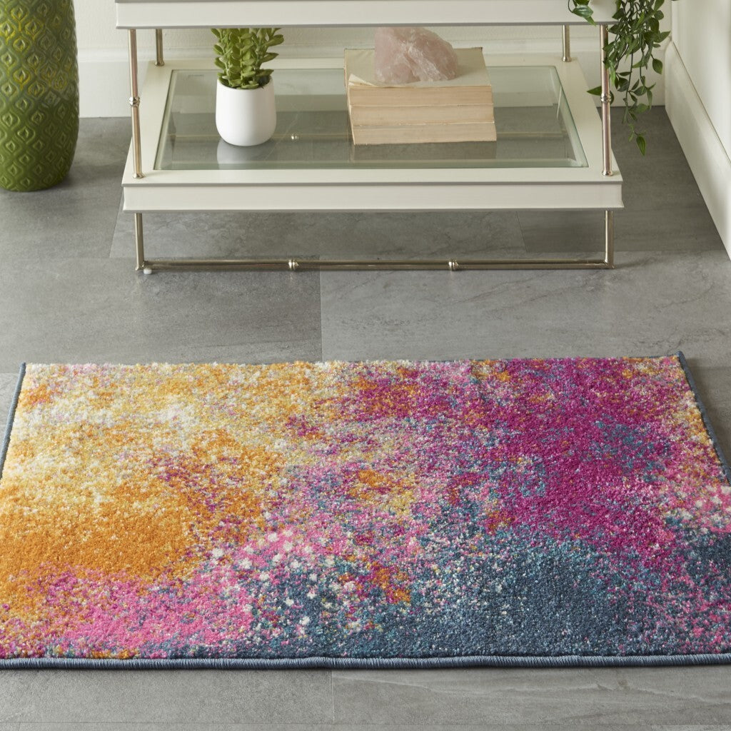 2' X 3' Abstract Brights Sunburst Scatter Rug