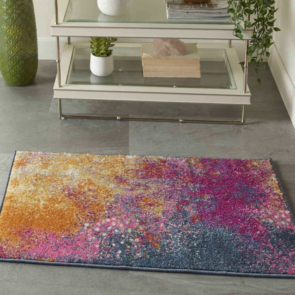 2' X 3' Abstract Brights Sunburst Scatter Rug