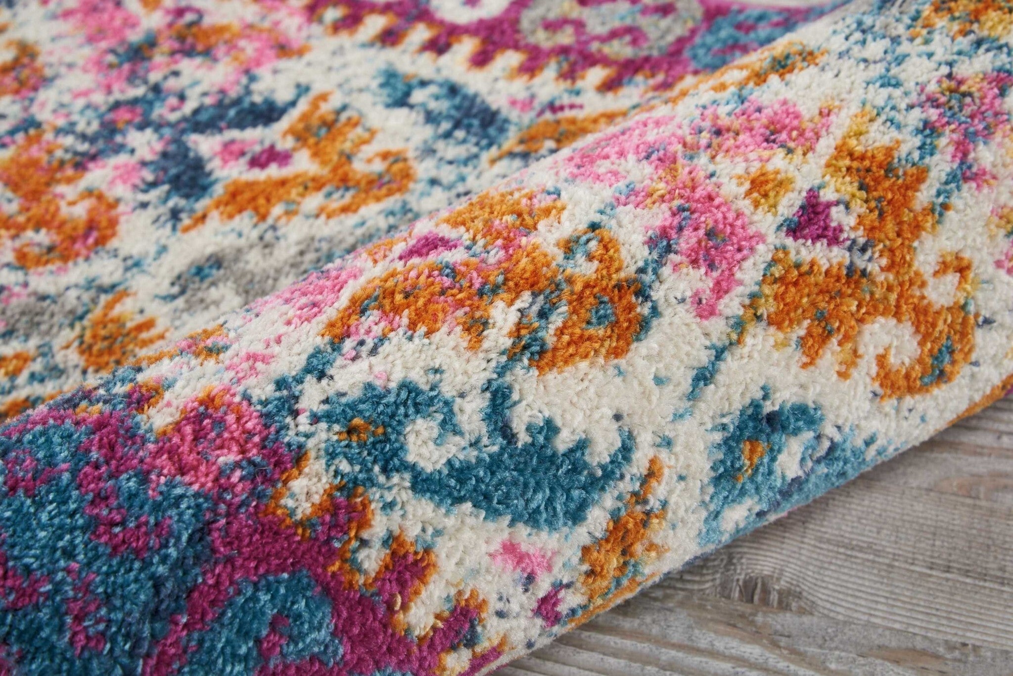 2' X 3' Ivory And Magenta Tribal Pattern Scatter Rug