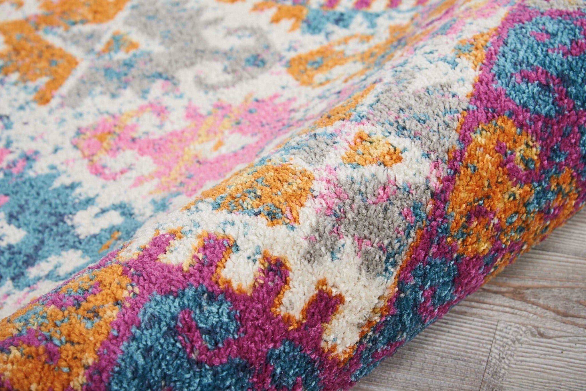 2' X 8' Ivory And Magenta Tribal Pattern Runner Rug