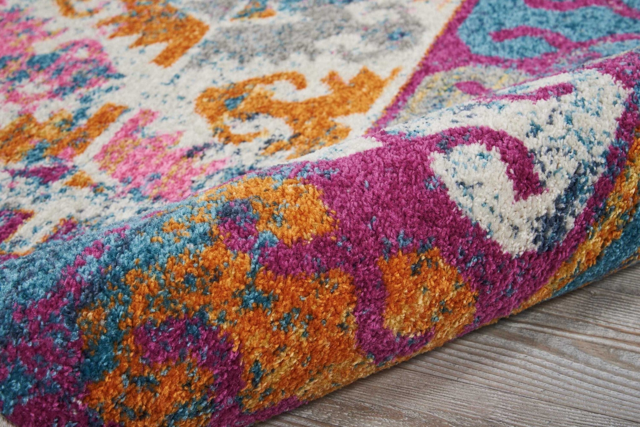 8' X 10' Ivory And Magenta Tribal Pattern Area Rug