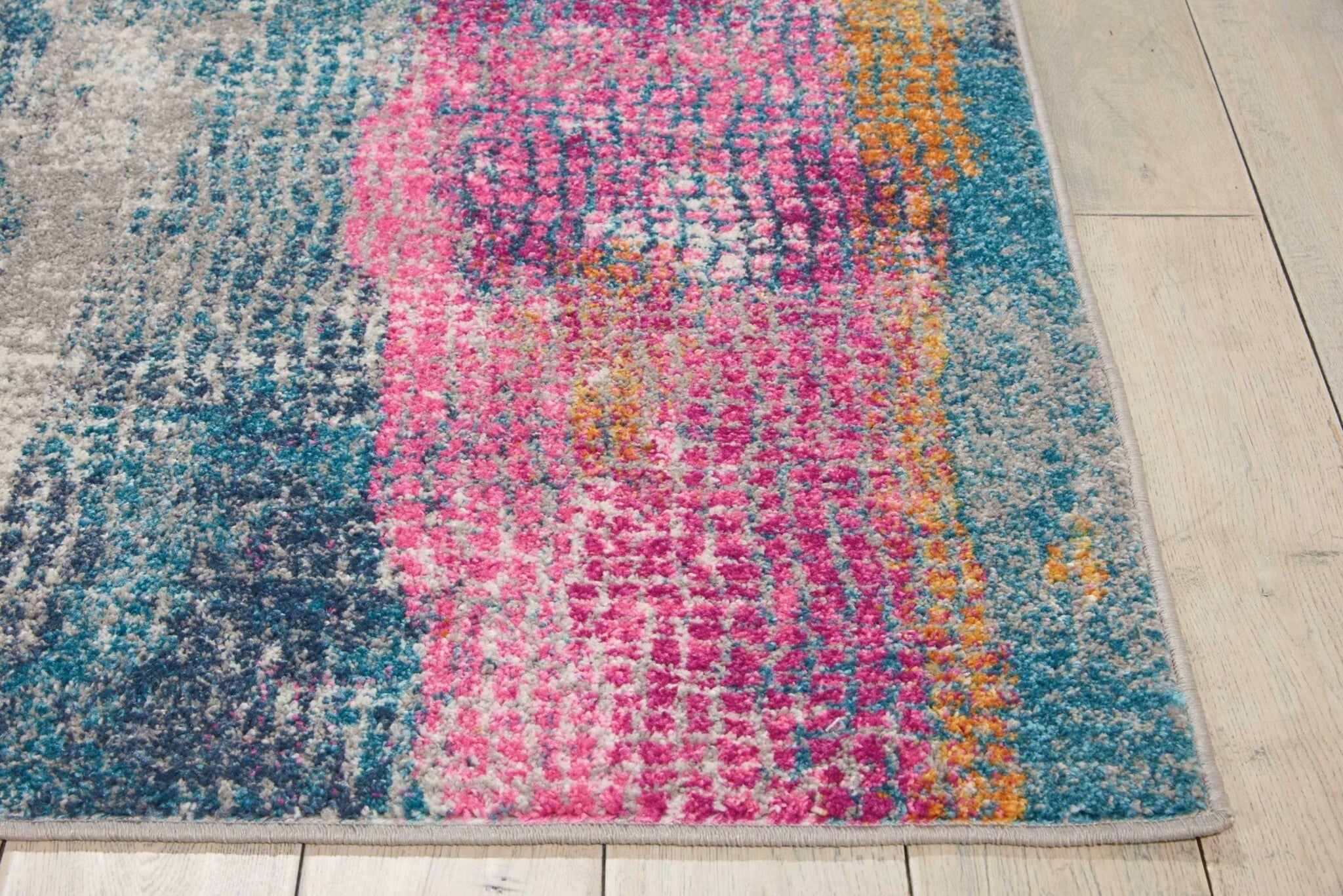 4' X 6' Gray Colorful Abstract Stripes Area Rug