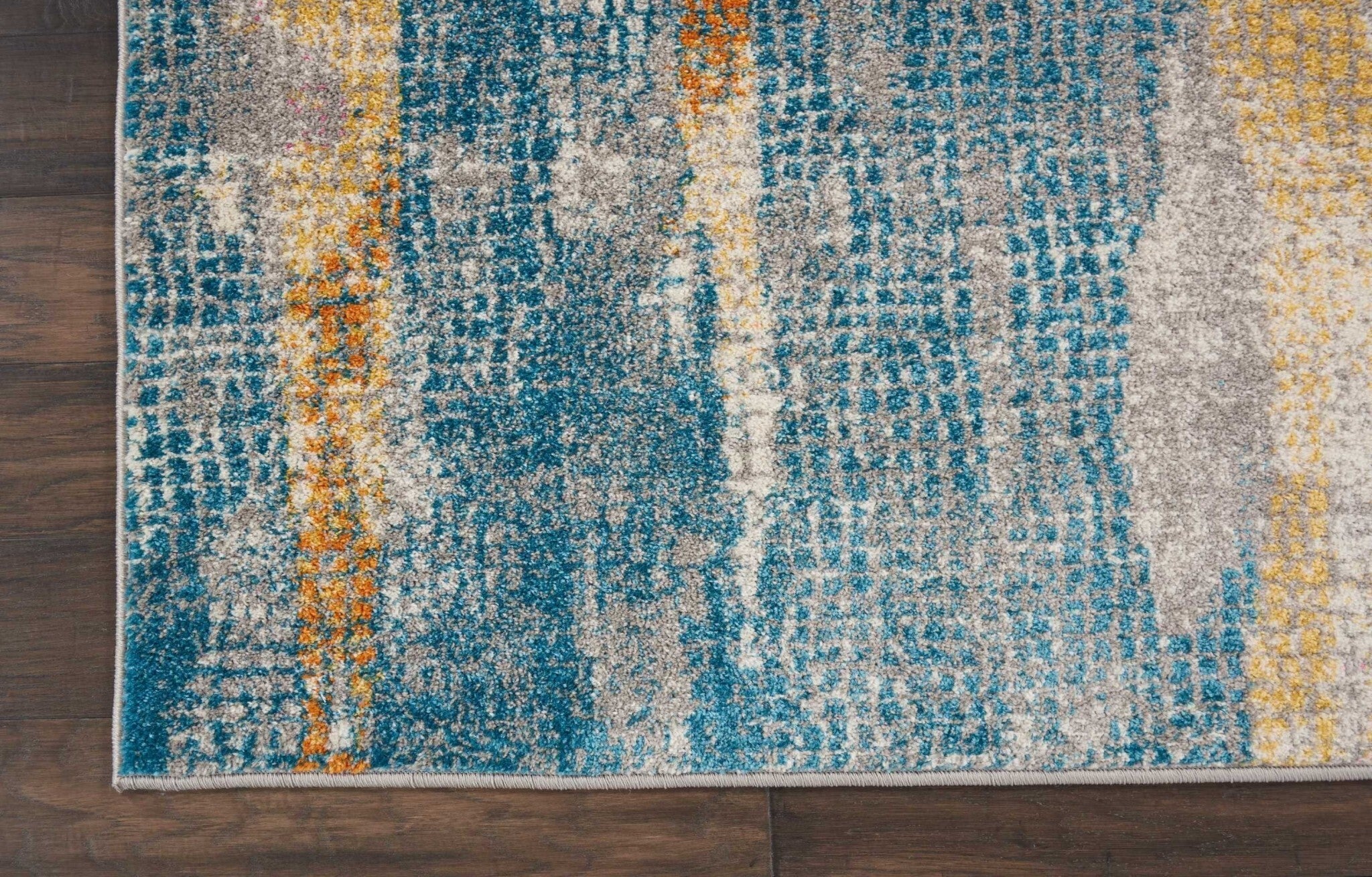 8' X 10' Gray Colorful Abstract Stripes Area Rug