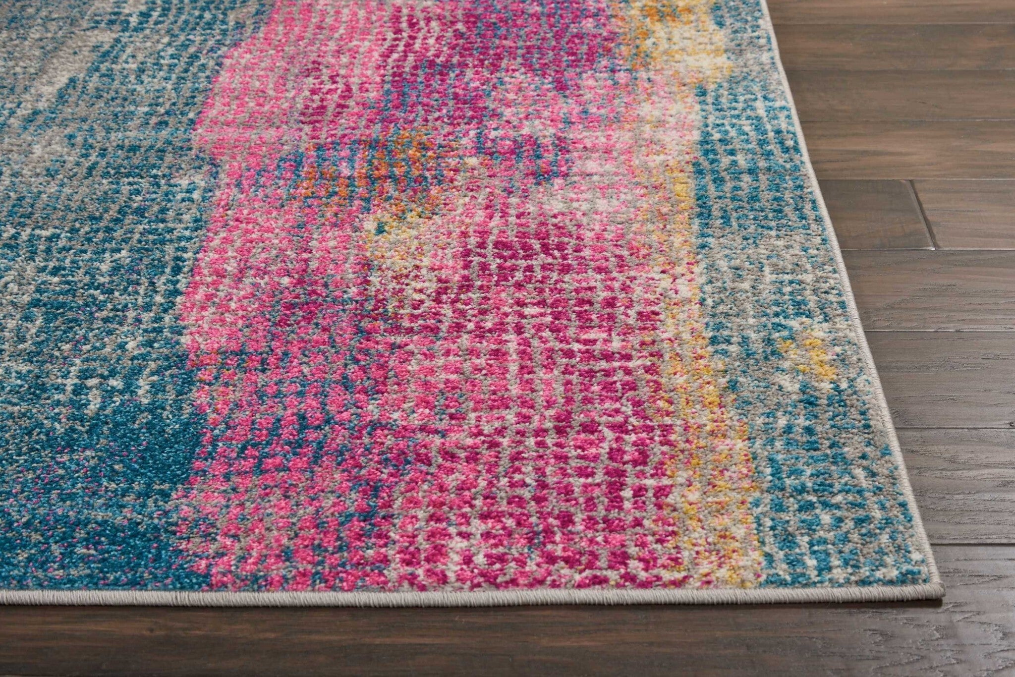 8' X 10' Gray Colorful Abstract Stripes Area Rug