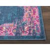 2' X 6' Blue And Pink Medallion Runner Rug