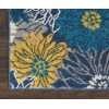 2' X 6' Blue Tropical Flower Runner Rug
