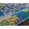 2' X 6' Blue Tropical Flower Runner Rug