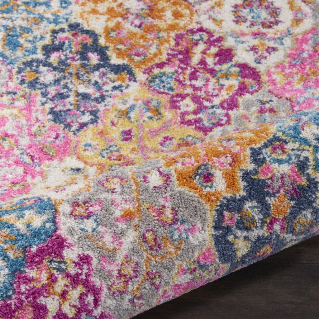 2' X 3' Muted Brights Floral Diamond Scatter Rug