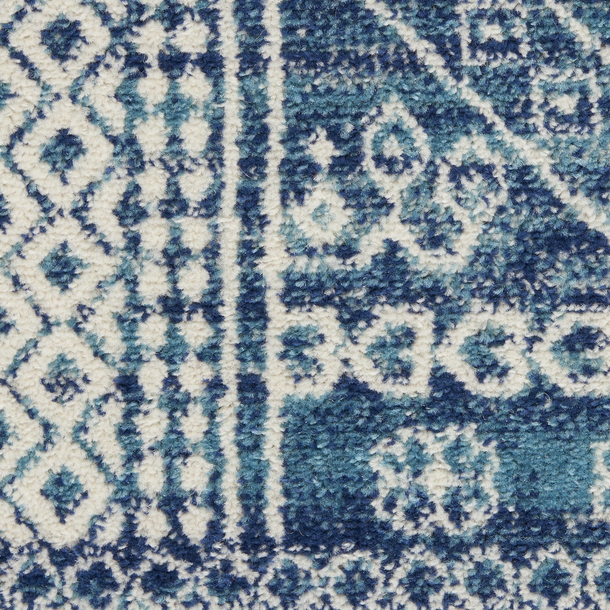 7' X 10' Navy Blue And Ivory Persian Motifs Area Rug