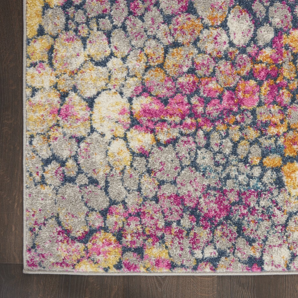 2' X 6' Yellow And Pink Coral Reef Runner Rug