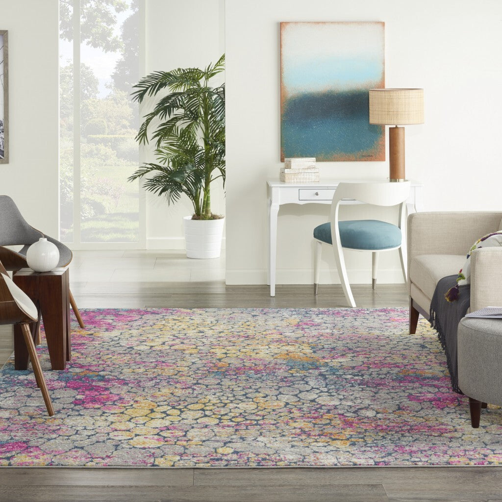 8' X 10' Yellow And Pink Coral Reef Area Rug