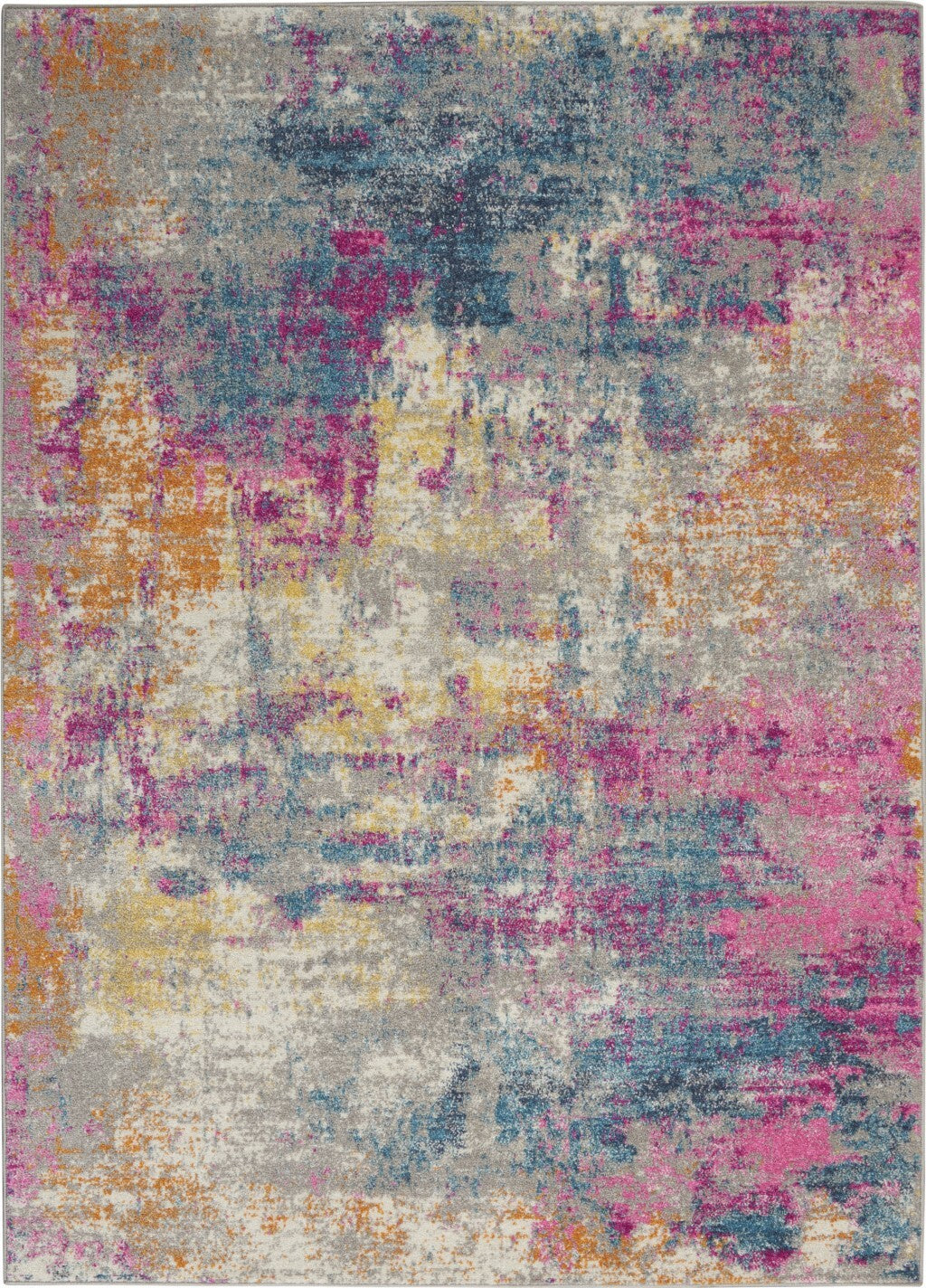 5' X 7' Ivory And Multi Abstract Area Rug