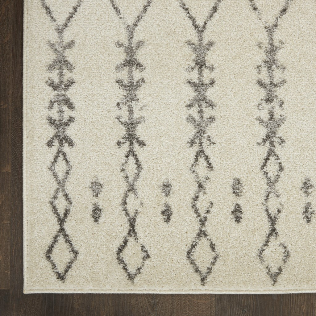 8' X 10' Ivory And Gray Geometric Area Rug