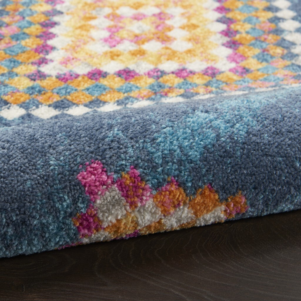 4' X 6' Navy Blue Berber Pattern Area Rug