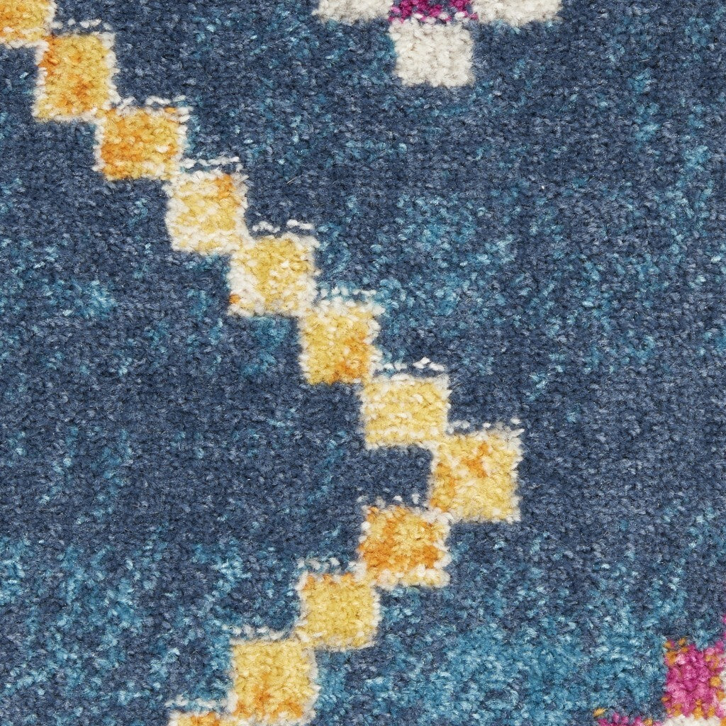 5' X 7' Navy Blue Berber Pattern Area Rug