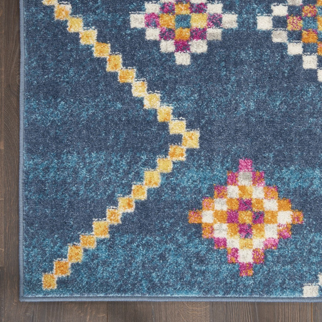 8' X 10' Navy Blue Berber Pattern Area Rug