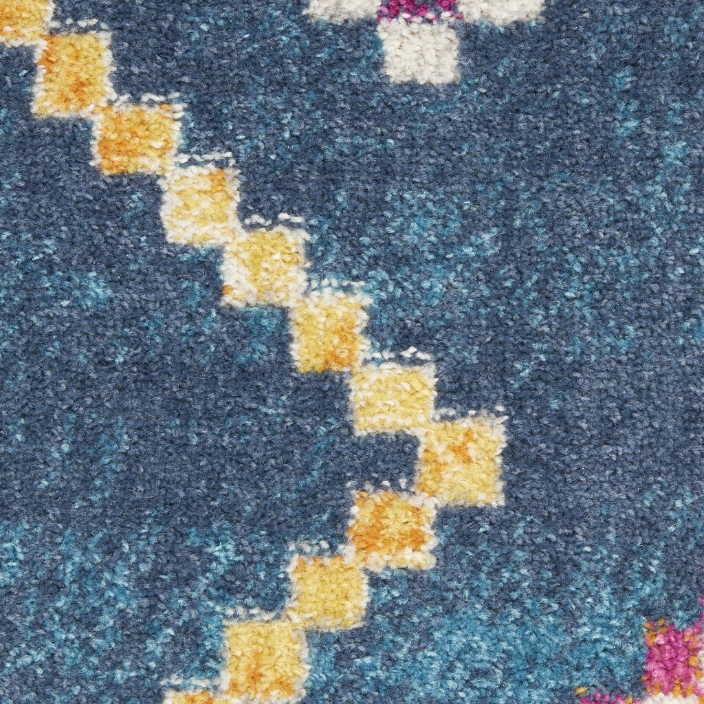 8' X 10' Navy Blue Berber Pattern Area Rug