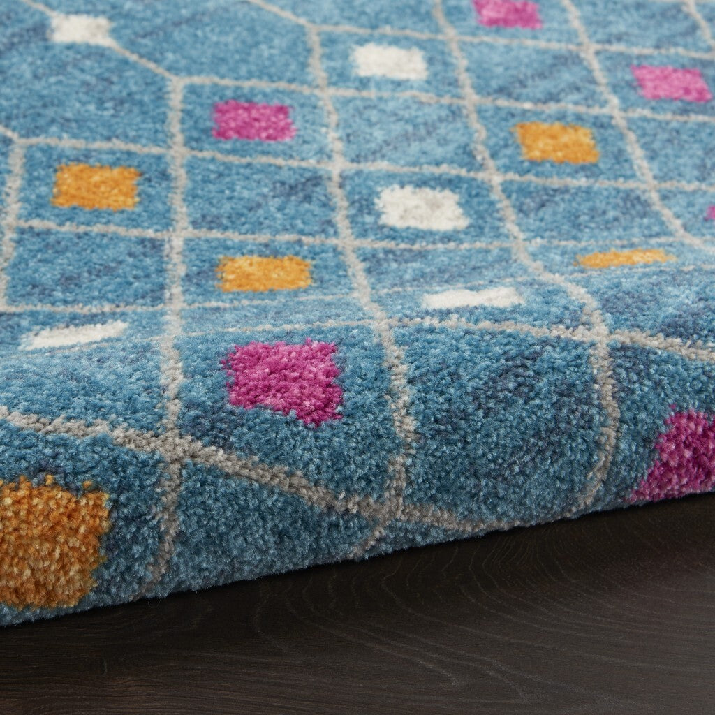 2' X 3' Blue Jewels Geometric Scatter Rug