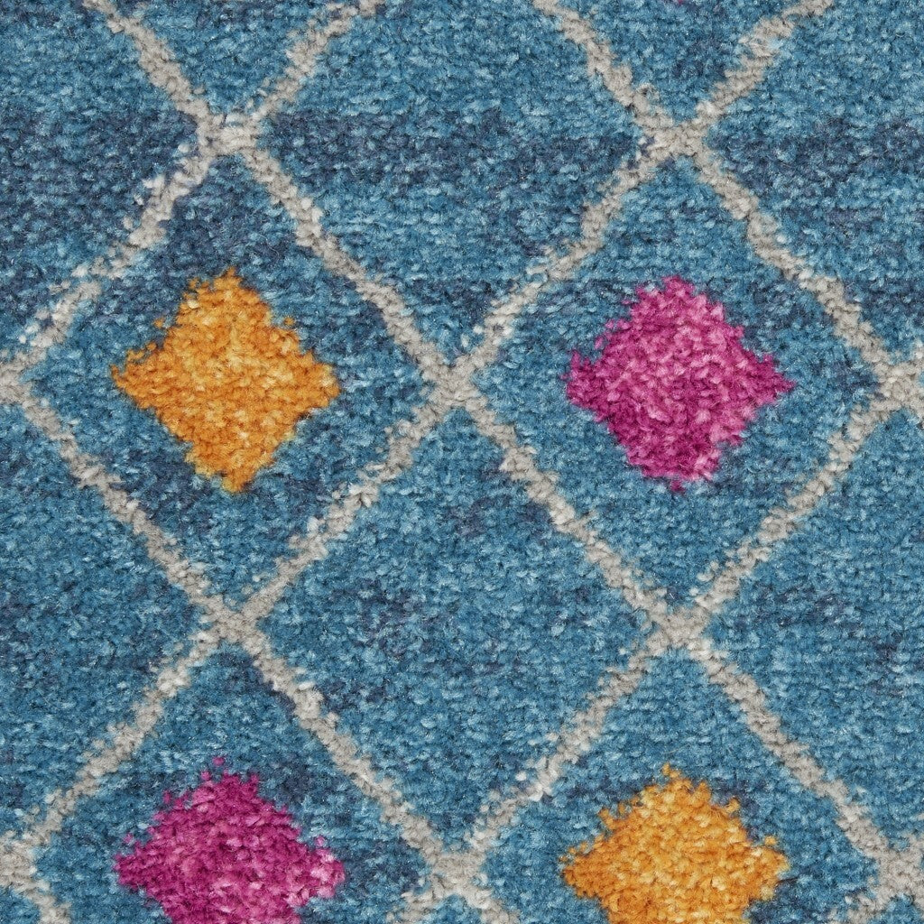 2' X 3' Blue Jewels Geometric Scatter Rug