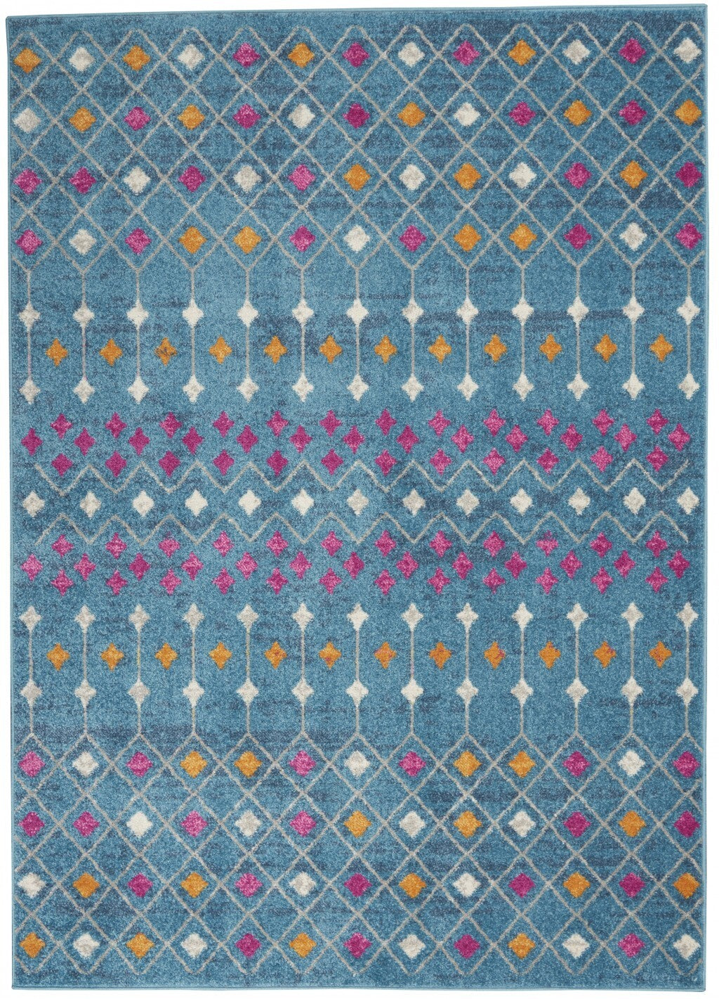 5' X 7' Blue Jewels Geometric Area Rug
