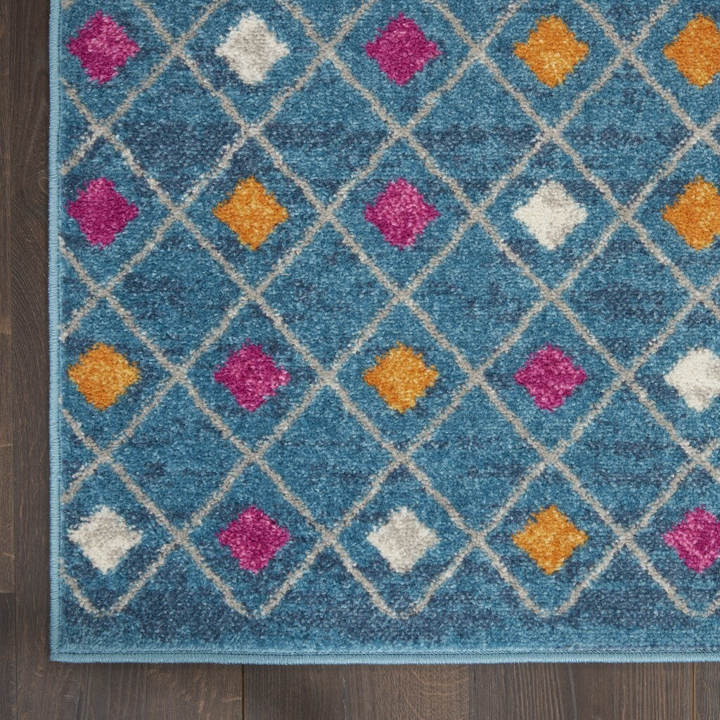 5' X 7' Blue Jewels Geometric Area Rug