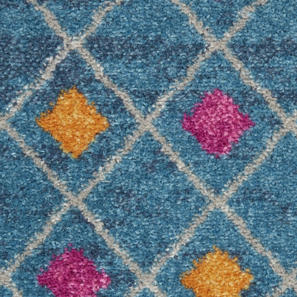 5' X 7' Blue Jewels Geometric Area Rug
