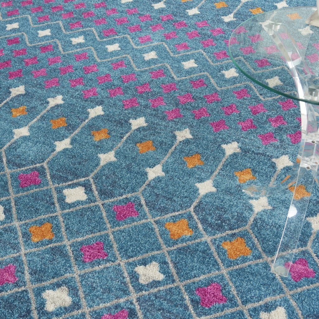 8' X 10' Blue Jewels Geometric Area Rug