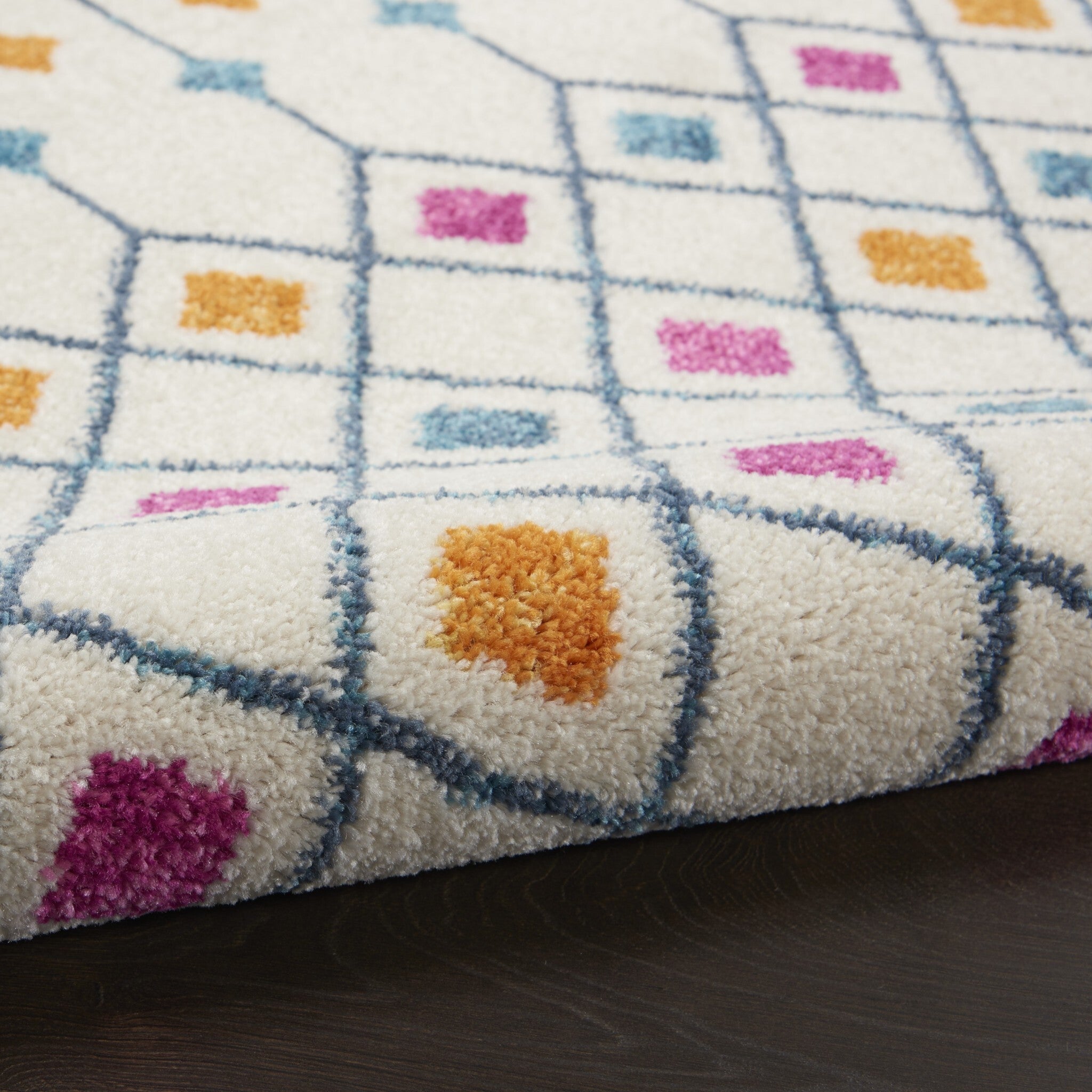 2' X 3' Ivory Jewels Geometric Scatter Rug