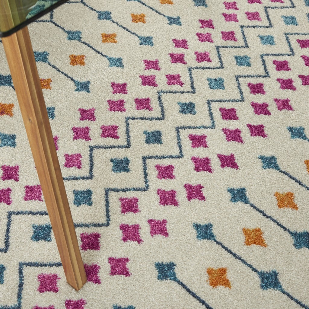 5' X 7' Ivory Jewels Geometric Area Rug