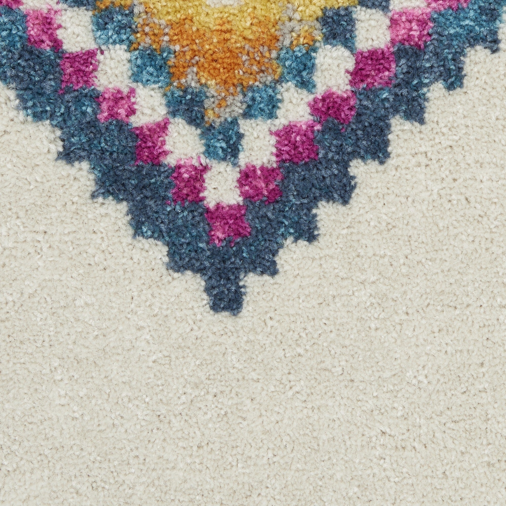 7' X 10' Ivory Boho Jewels Geometric Area Rug
