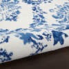 6' X 9' Ivory And Navy Damask Area Rug