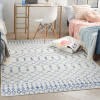 5' X 7' Ivory And Blue Berber Pattern Area Rug