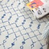 5' X 7' Ivory And Blue Berber Pattern Area Rug