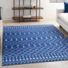 4' X 6' Navy Blue And Ivory Berber Pattern Area Rug