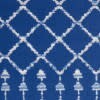 4' X 6' Navy Blue And Ivory Berber Pattern Area Rug