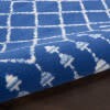 6' X 9' Navy Blue And Ivory Berber Pattern Area Rug