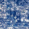 5' X 7' Navy Blue And Ivory Persian Medallion Area Rug