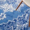 6' X 9' Navy Blue And Ivory Persian Medallion Area Rug