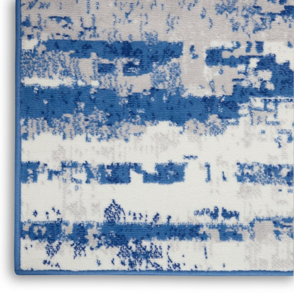 4' X 6' Ivory And Navy Oceanic Area Rug
