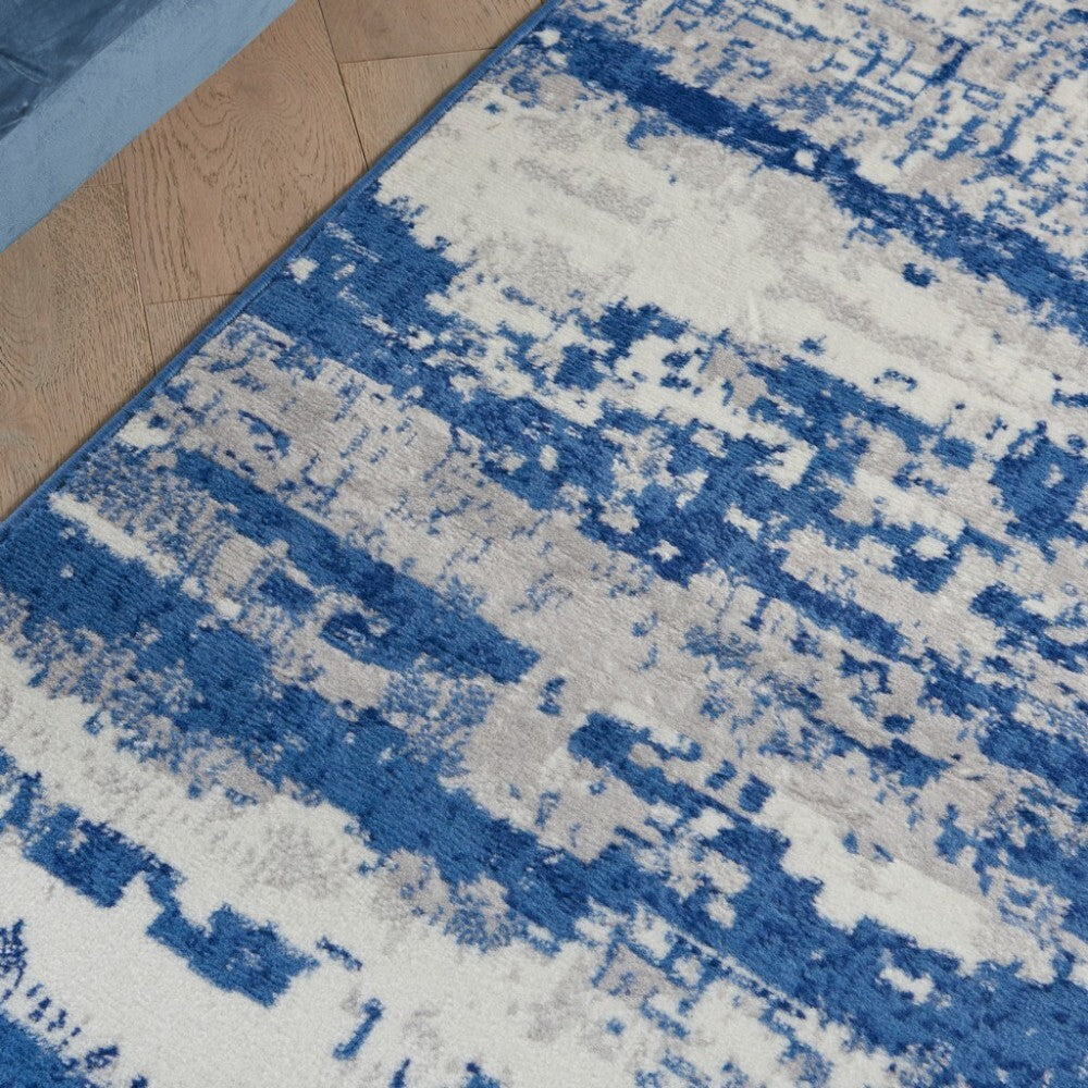 4' X 6' Ivory And Navy Oceanic Area Rug