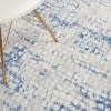 4' X 6' Gray And Blue Abstract Grids Area Rug