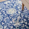 4' X 6' Navy And Ivory Intricate Floral Area Rug