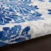 4' X 6' Ivory And Navy Damask Area Rug