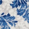 4' X 6' Ivory And Navy Damask Area Rug