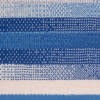 4' X 6' Blue And Ivory Halftone Stripe Area Rug