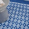 4' X 6' Navy And Ivory Geometric Area Rug