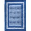 6' X 9' Navy And Ivory Geometric Area Rug